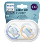 پستانک ارتودنسی ۰ تا ۶ ماه دوتایی فیلیپس اونت PHILIPS AVENT سری UltraAir مدل SCF080/01