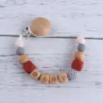 بند پستانک سیلیکونی چوبی مدل BABY - Image 4