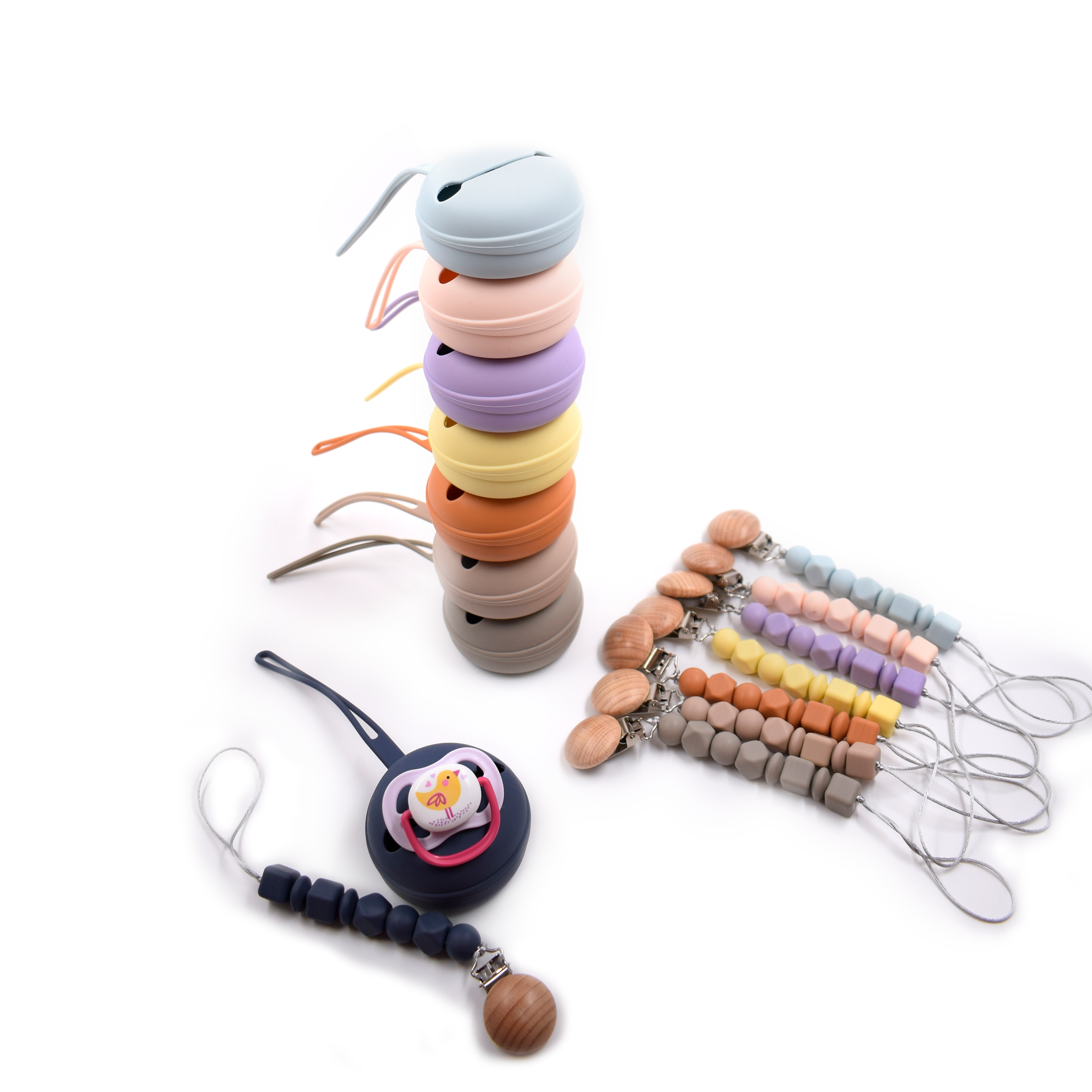 _DSC91891 ست بند پستانک و کاور پستانک سیلیکونی