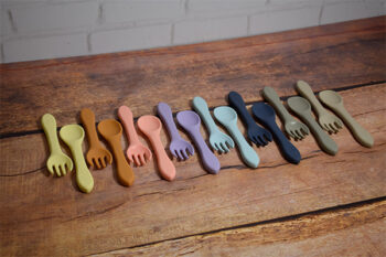 قاشق و چنگال سیلیکونی کودک اونت استور