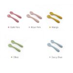 قاشق و چنگال سیلیکونی مدل رنگین کمان