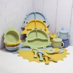 ست ظروف کودک سیلیکونی دایناسور ۷ تکه کاور