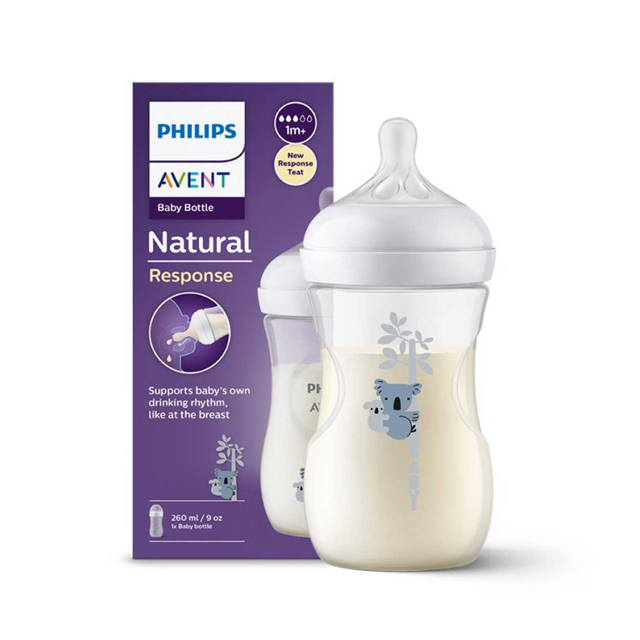 436245_avent-scy903-67-lahev-natural-response-260-ml--1m-koala شیشه شیر نچرال ۲۶۰ میلی لیتر فیلیپس اونت PHILIPS AVENT سری Response – طرح کوالا