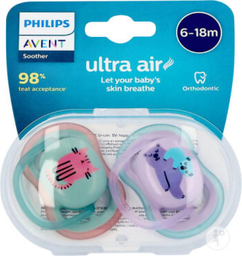 عکس بسته پستانک الترا ایر ۶ تا ۱۸ ماه فیلیپس اونت مدل - SCF085/19