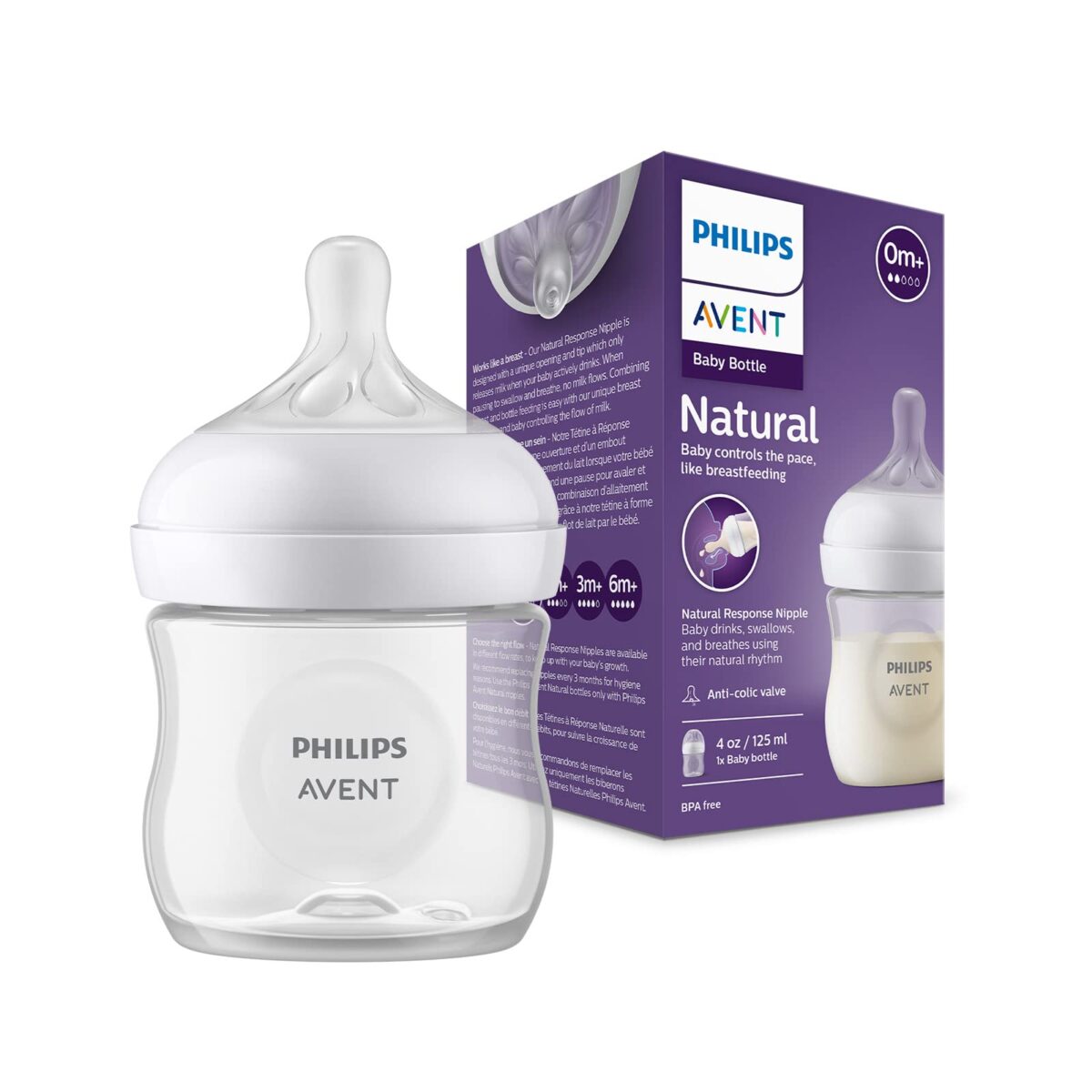 شیشه شیر نچرال ۱۲۵ میلی لیتر فیلیپس اونت PHILIPS AVENT سری Response 2 شیشه شیر نچرال ۱۲۵ میلی لیتر فیلیپس اونت PHILIPS AVENT سری Response 1