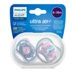 بسته دوتایی پستانک الترا ایر طرح اسب آبی و ماهی SCF085/61