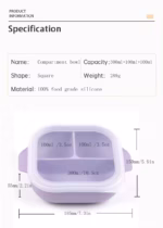 بشقاب تقسیم‌شده سیلیکونی درپوش‌دار کودک مدل ASE820 - Image 14