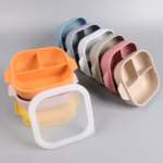 بشقاب تقسیم‌شده سیلیکونی درپوش‌دار کودک مدل ASE820 - Image 15