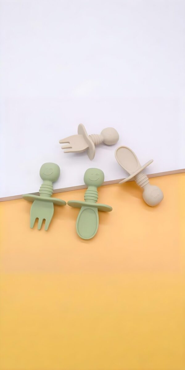 قاشق و چنگال آموزشی سیلیکونی کودک مدل ASE842 7