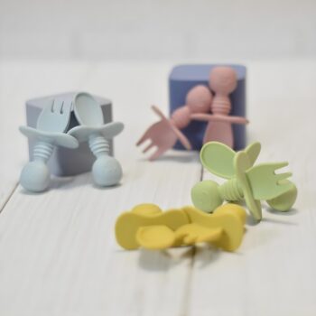 قاشق و چنگال آموزشی سیلیکونی کودک مدل ASE842