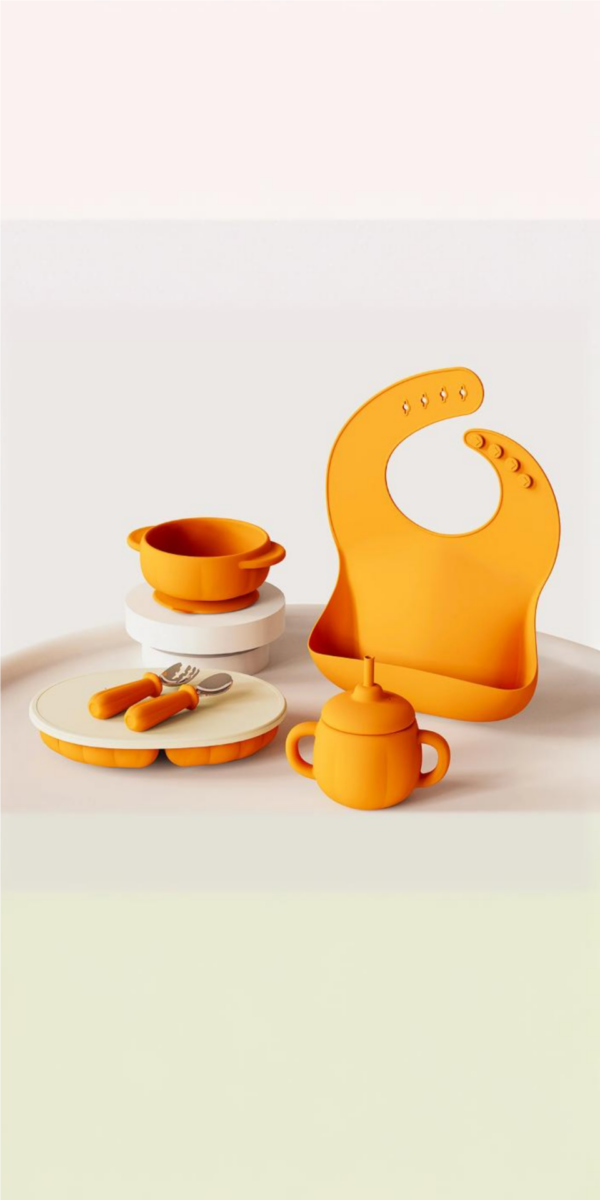 ست ظروف غذای سیلیکونی کودک ۵‌ تکه Pumpkin مدل ASE840 2