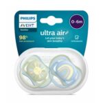 پستانک ارتودنسی ۰تا۶ ماه دوتایی فیلیپس اونت PHILIPS AVENT سری UltraAir مدل SCF085/30-2