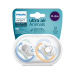 پستانک ارتودنسی ۰ تا ۶ ماه دوتایی فیلیپس اونت PHILIPS AVENT سری UltraAir مدل SCF080/05