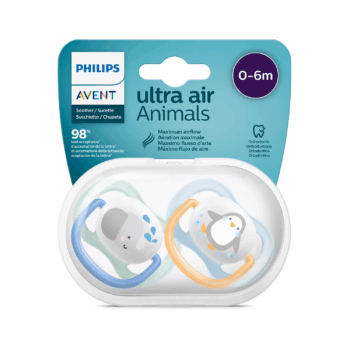 پستانک ارتودنسی ۰ تا ۶ ماه دوتایی فیلیپس اونت PHILIPS AVENT سری UltraAir مدل SCF080/05