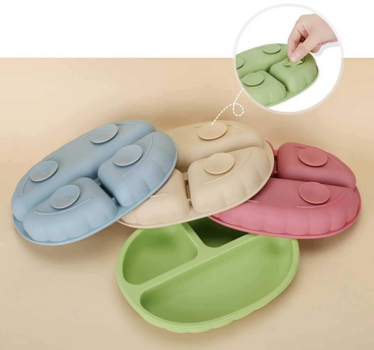 ست سیلیکونی کودک: ایمنی، کیفیت و بهترین انتخاب برای تغذیه سالم 5 دارای ساکشن برای چسبیدن به سطوح مخلتف