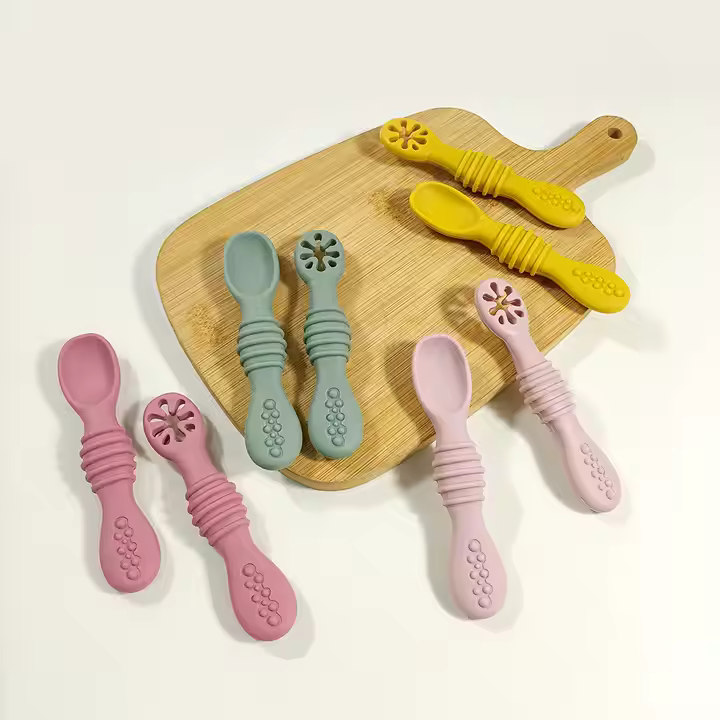 قاشق پری اسپون سیلیکونی کودک دو عددی مدل ASR844 قاشق پری اسپون سیلیکونی کودک دو عددی مدل ASR844